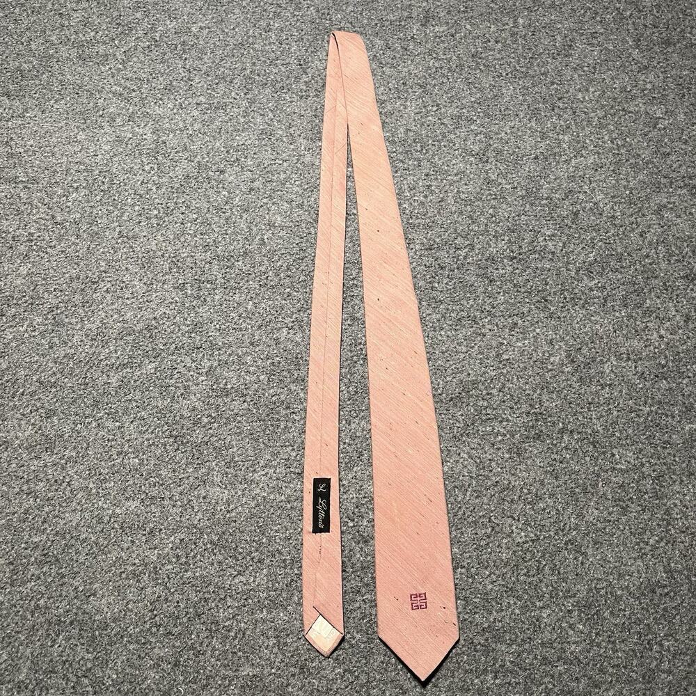 Vintage Givenchy Tie Mens Pink Logo Regular Length Classy Designer